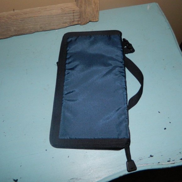 Vintage LL Bean Wallet Passport Travel Organizer Zip Around Large Blue Nylon 11" - Picture 3 of 3